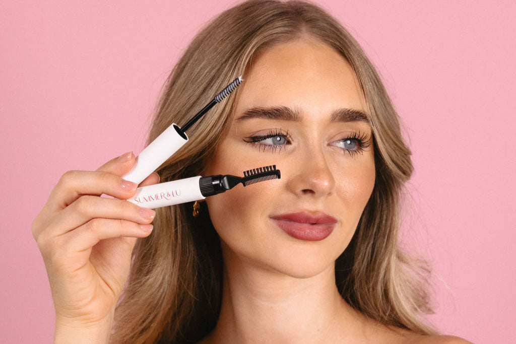 Applying Brow Hold gel for a natural, fluffy brow finish