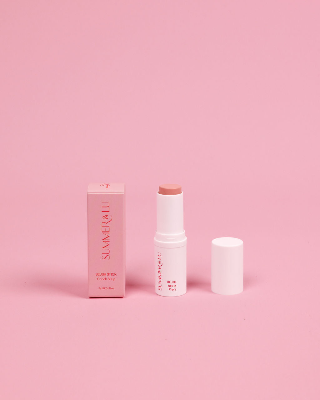 Creamy Blush Stick in Poppy shade, soft everyday pink for natural flush