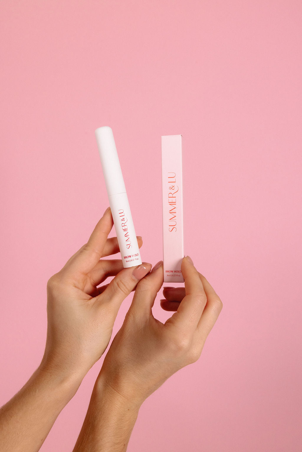 Before and after using Brow Hold Gel for sculpted, long-lasting brow hold