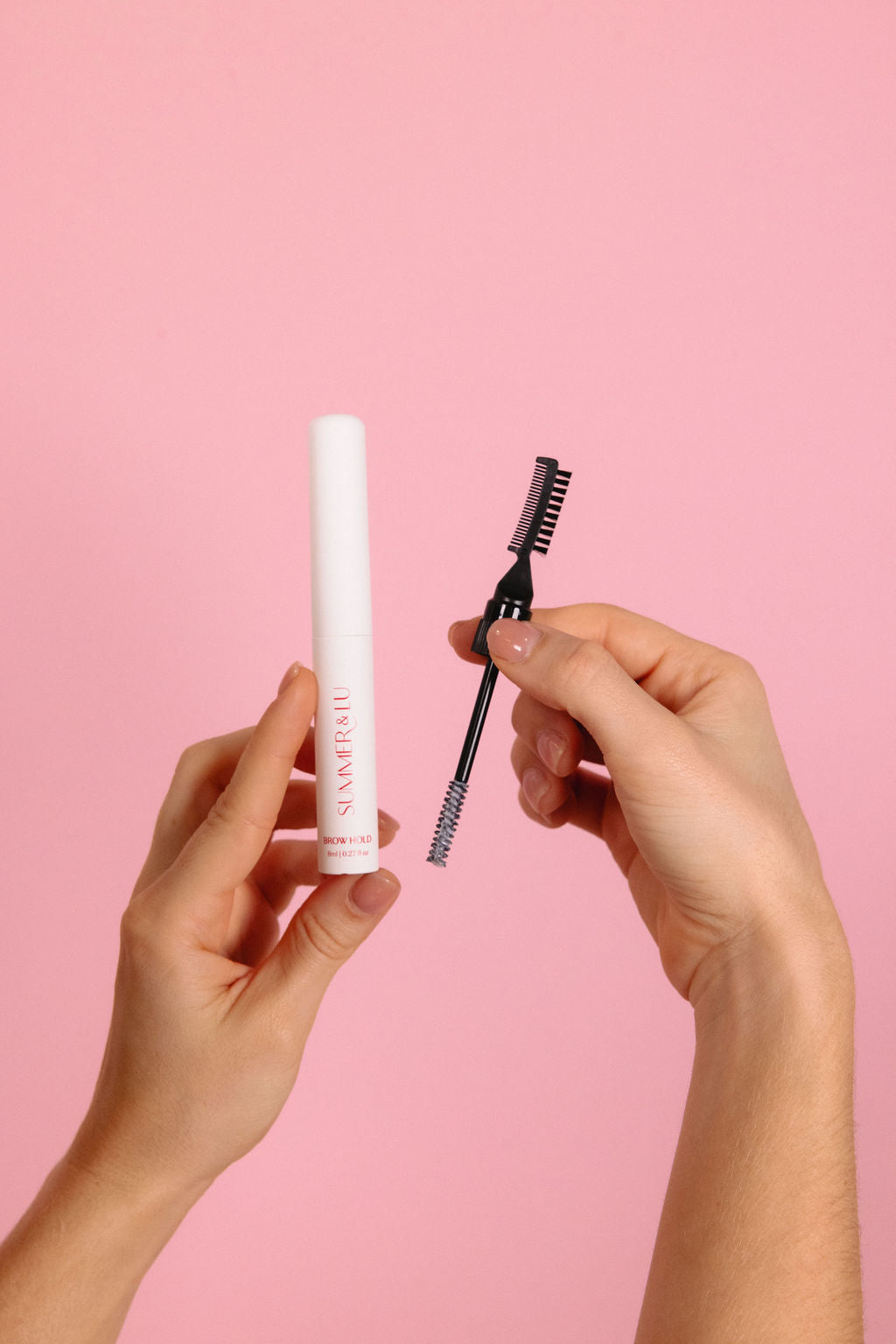 Brow Hold Gel with dual-sided brush for styling, lifting, and setting brows