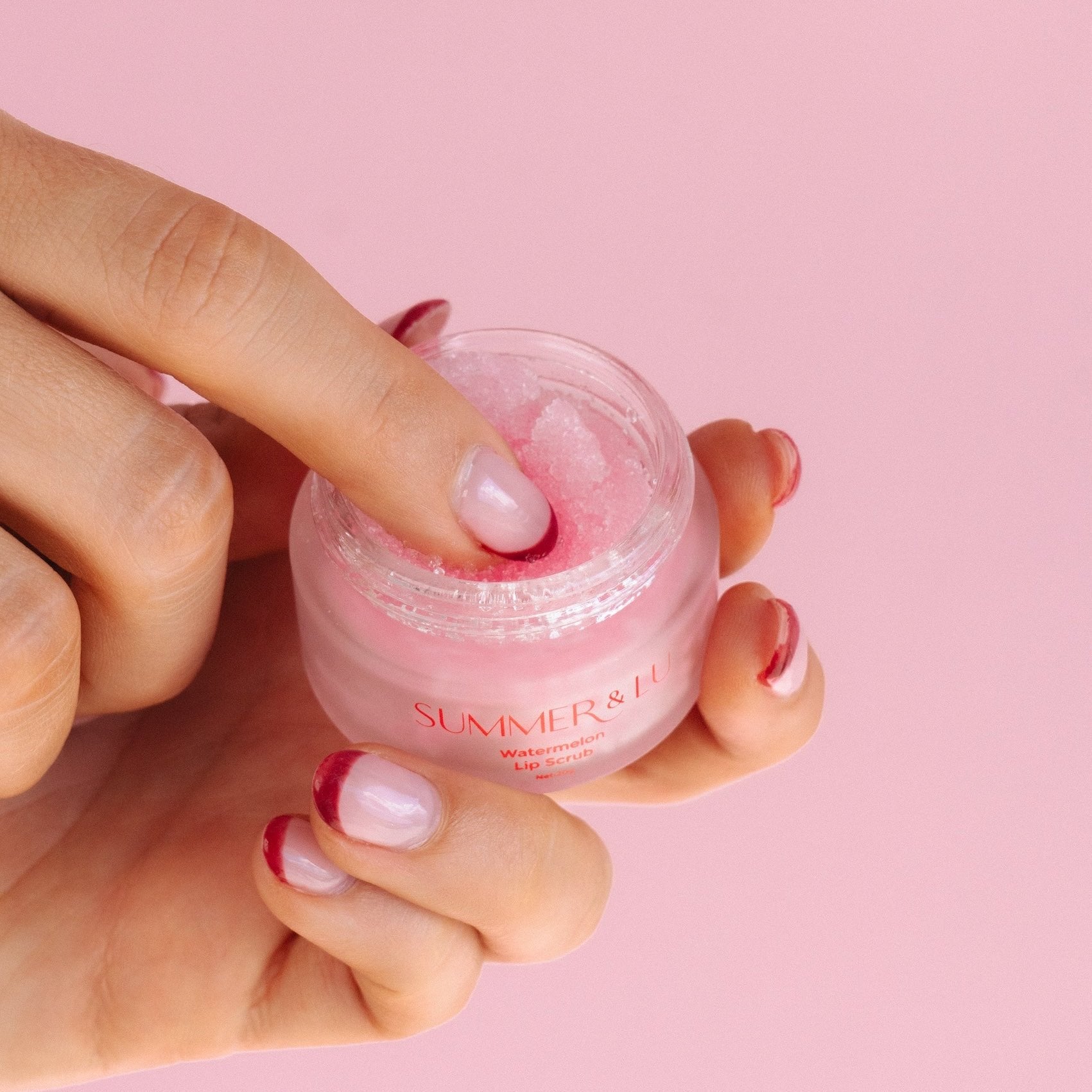Nourishing lip scrub with shea butter, jojoba oil, and vitamin E